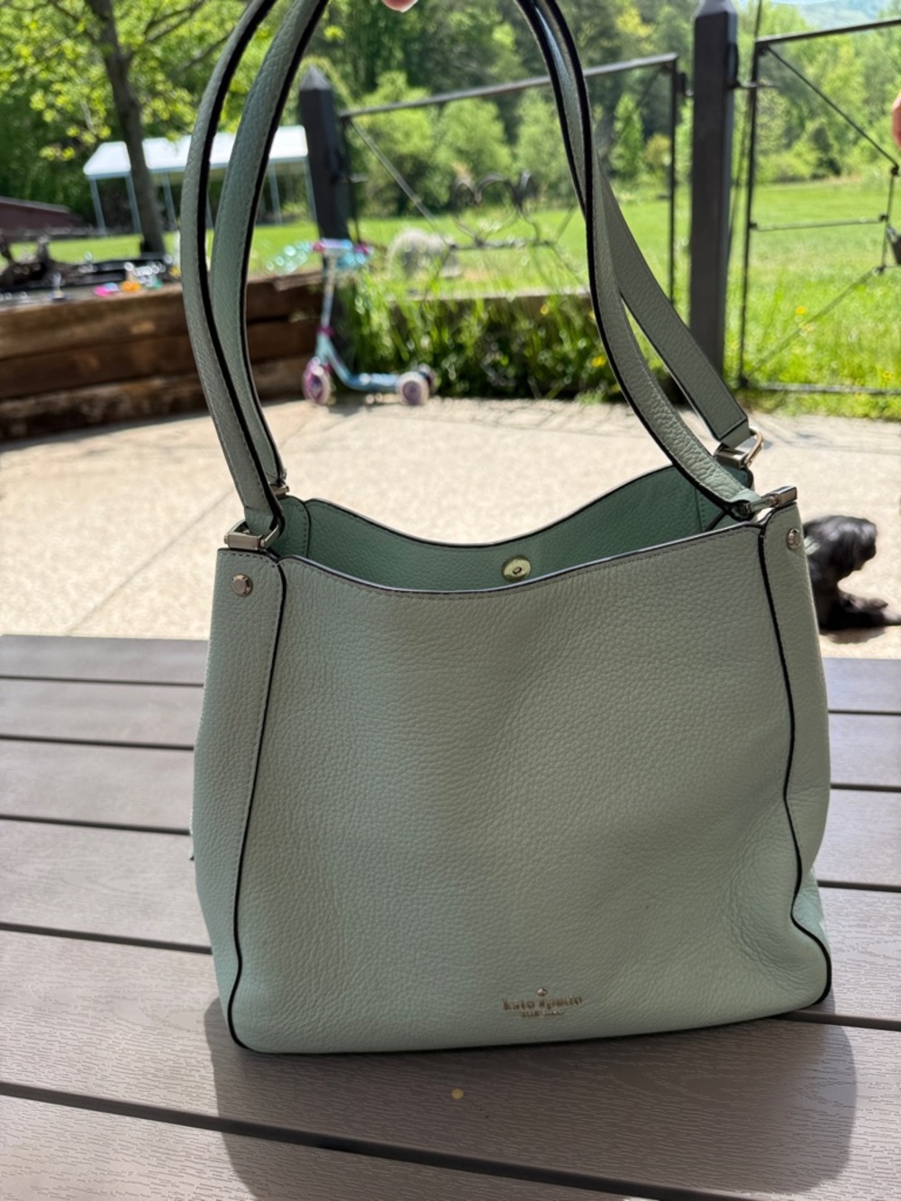 kate spade Mint Green Pebbled Leather Shoulder Bag